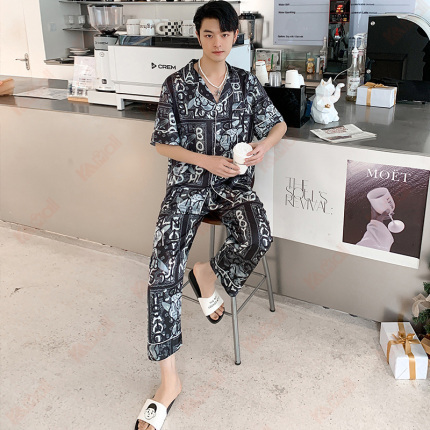 silk pajama shorts cartoon style